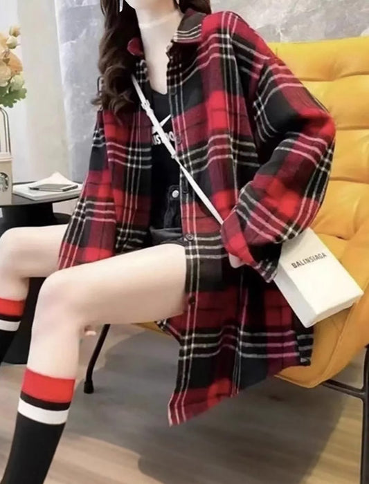 あったかチェックシャツ　