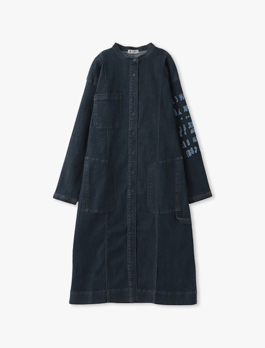 ＜デニマス＞DENIMUS 選べる着丈プリント入りシャツワンピース