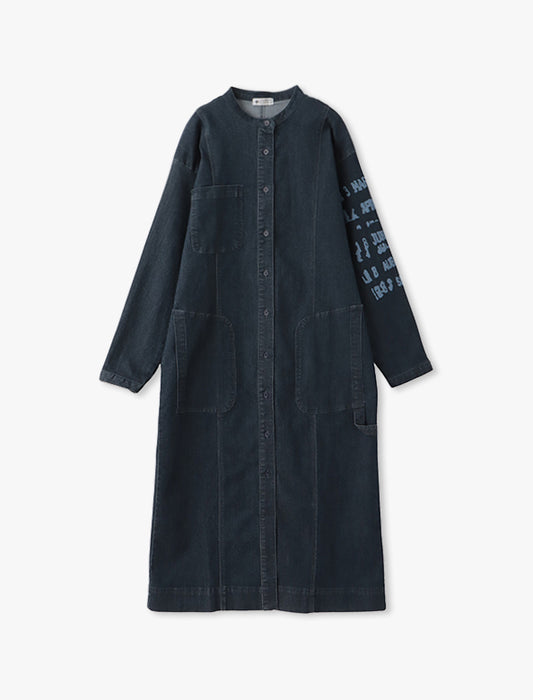 ＜デニマス＞DENIMUS 選べる着丈プリント入りシャツワンピース