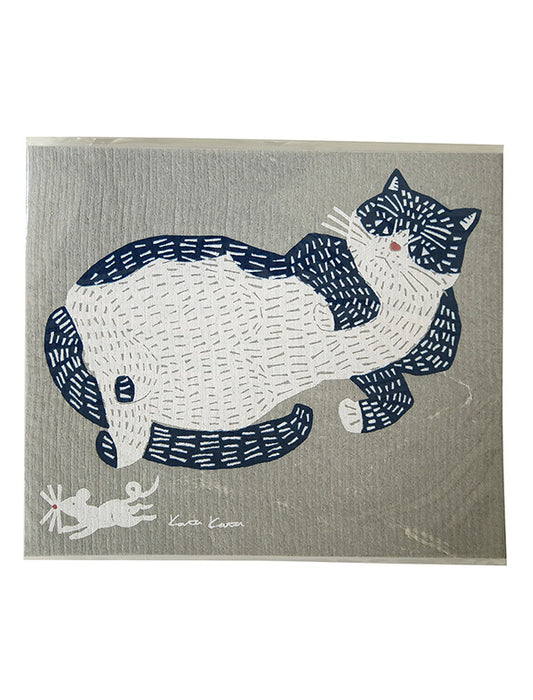 ＜ecomfortHous＞[森活]水切りマット　スポンジワイプ　ねこ
