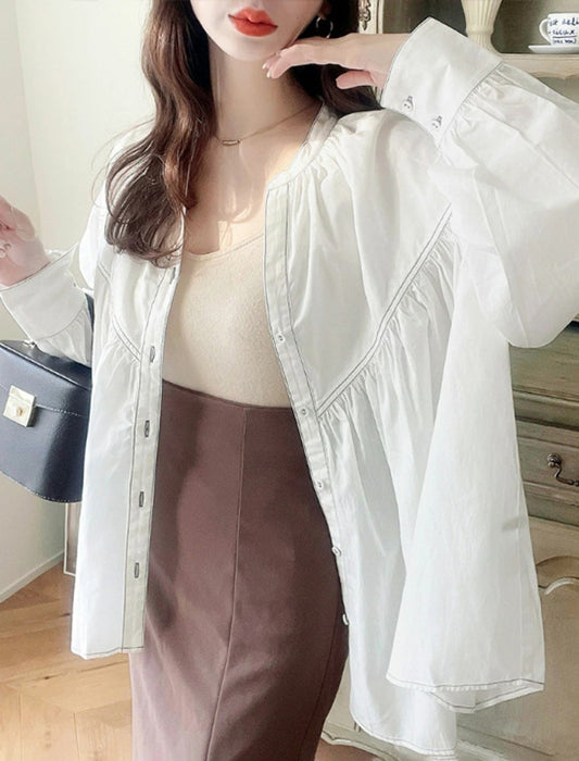 【近日入荷】ビッグシルエットシャツ　※ホワイト、ブルー、グレーは4月上旬入荷