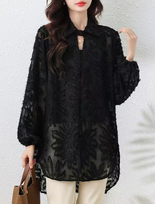 【近日入荷】シアーフラワー柄トップス　※3月下旬入荷予定