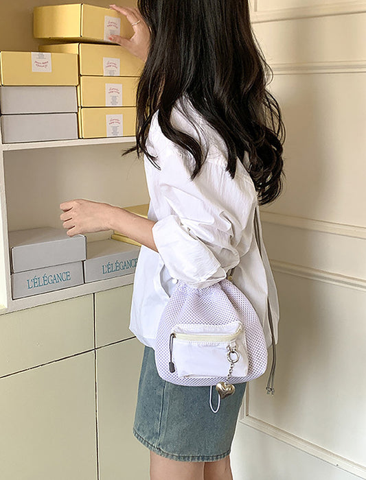 メッシュ巾着ショルダーバッグ