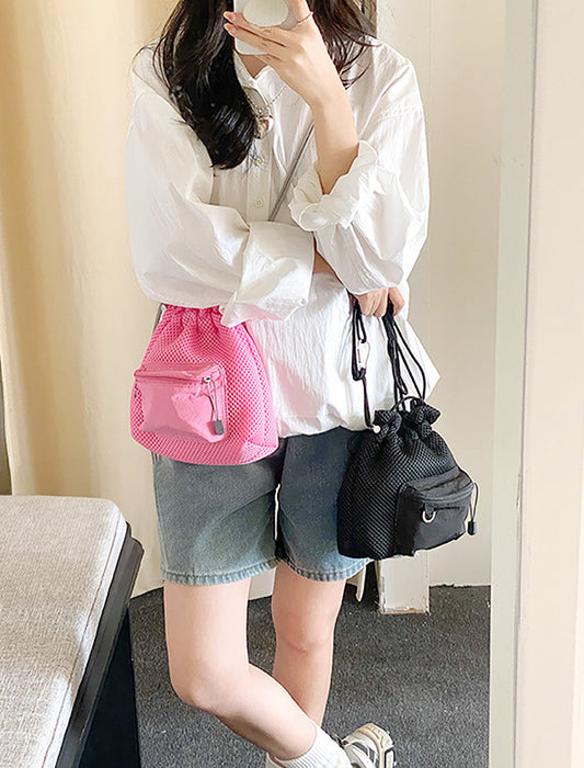 メッシュ巾着ショルダーバッグ