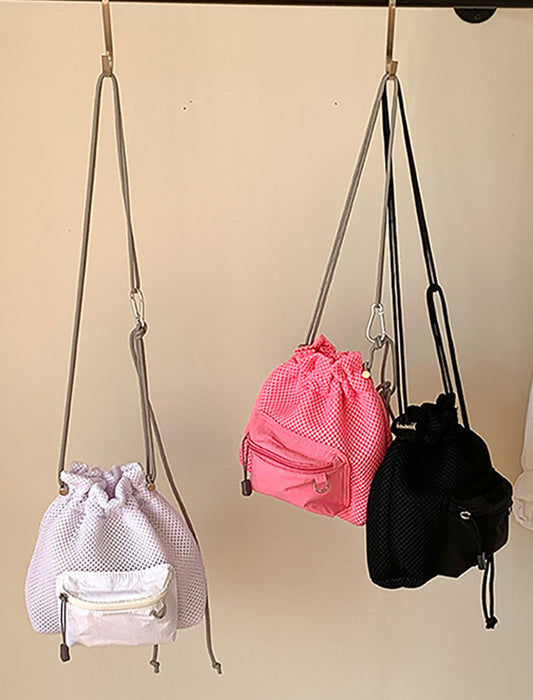 メッシュ巾着ショルダーバッグ