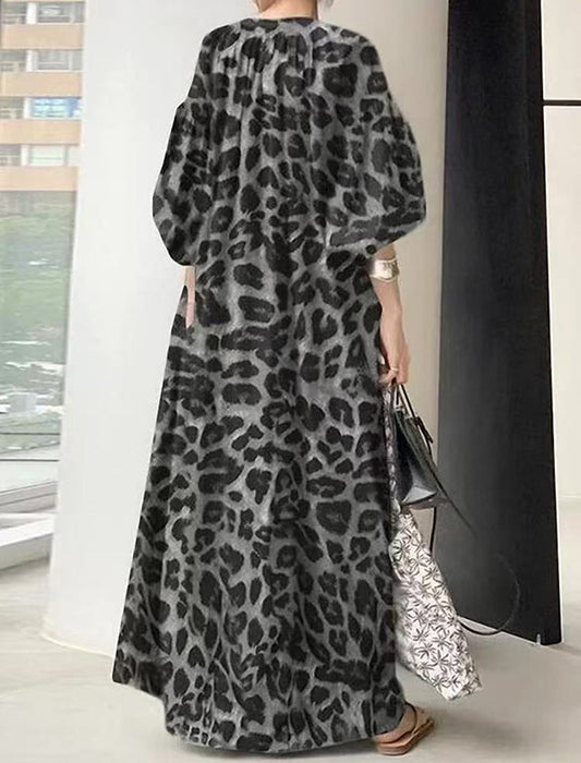 レオパードゆったりワンピース