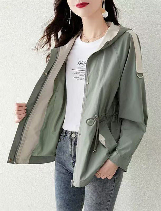 【近日入荷】フード付きトレンチ風アウター※M,Lサイズは5月上旬入荷予定